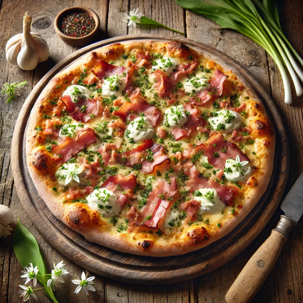 Recept za Seljačku Pizzu sa Slaninom, Kajmakom i Sremušem